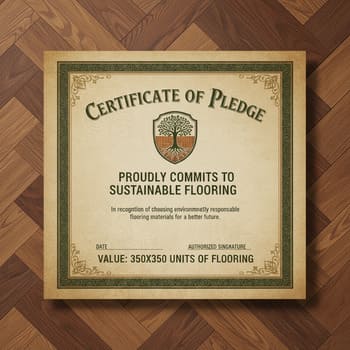 Certification sheet on recycled paper