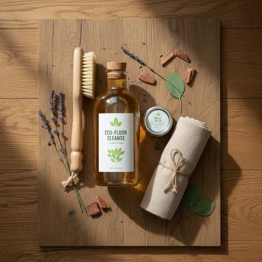 Natural care kit with soft brush, cotton cloths and mild soap