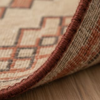 Close view of a bound edge on a rug