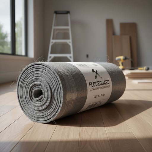 Roll of natural felt rug pad