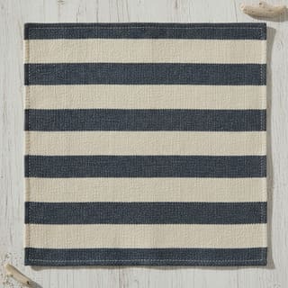 Coastal stripe swatch in cream and slate