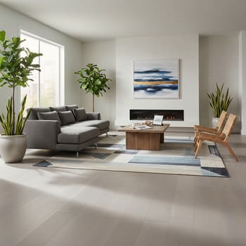 Magazine feature photo of a calm living room