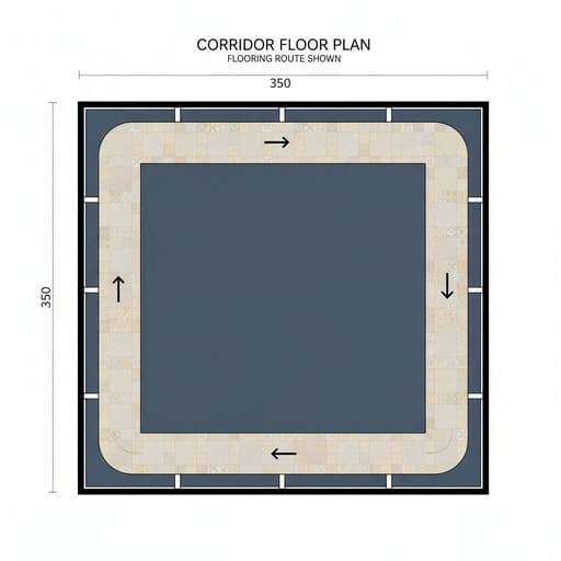 Simple corridor plan with suggested runner route